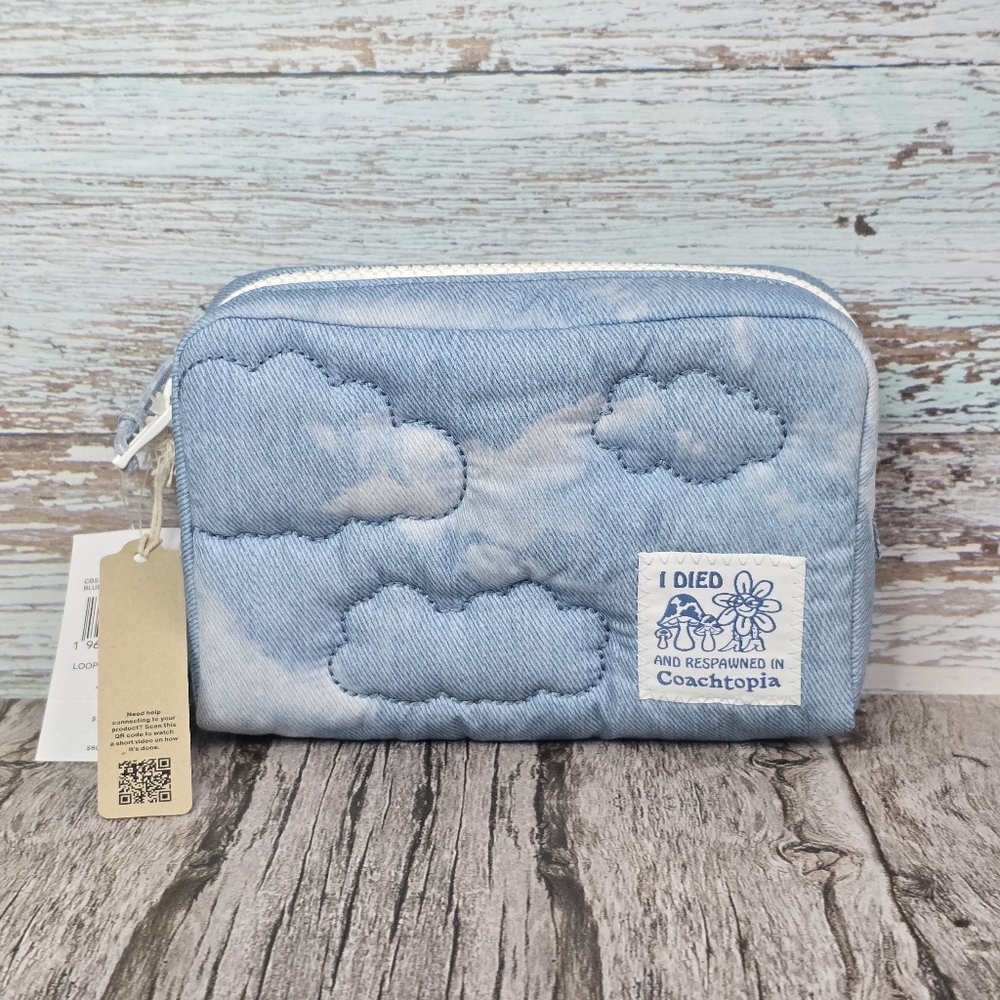 *NWT* COACHTOPIA Loop Pouch, Coach Blue Cloud Mini Bag Pouch